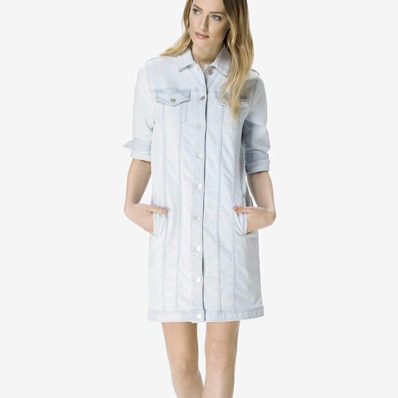 New J Brand Maxi Denim Bleach Striped Jacket Dress NWT Size XS - Picture 2 of 16